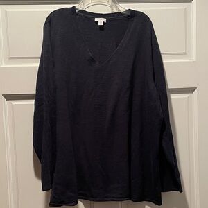 J. Jill Women's Navy V-Neck Sweater